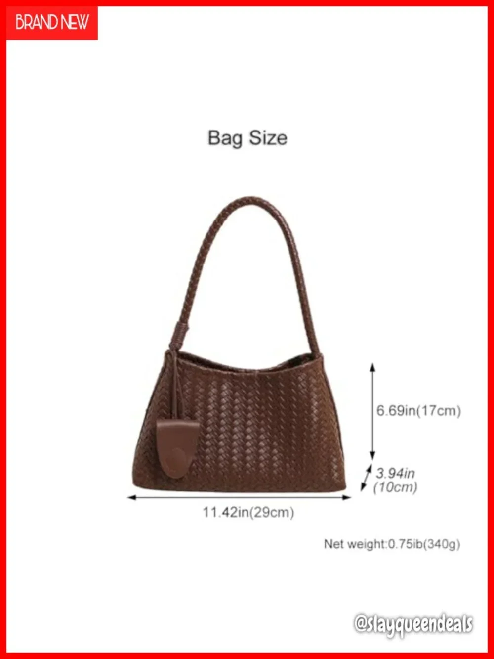 Woven Hobo Bag for Women Faux Leather Shoulder Bag Slouchy Handbag Tote Work